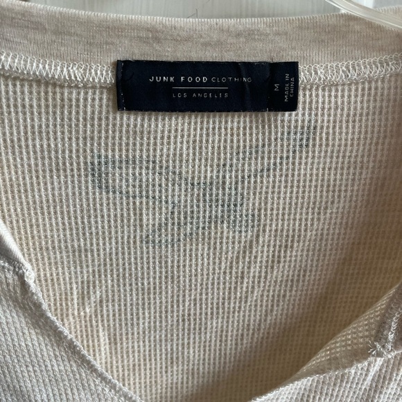 Junk Food Clothing Womens Philadelphia Eagles Sunday Tan Crop Thermal Medium - Picture 8 of 8